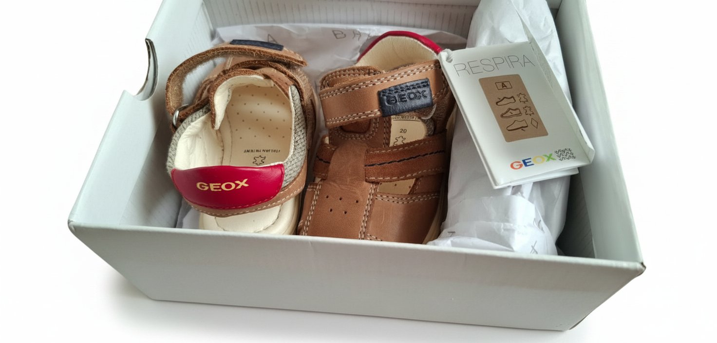 Sandales bébé Geox en cuir – Neuves avec boîte – Taille 20 🤎