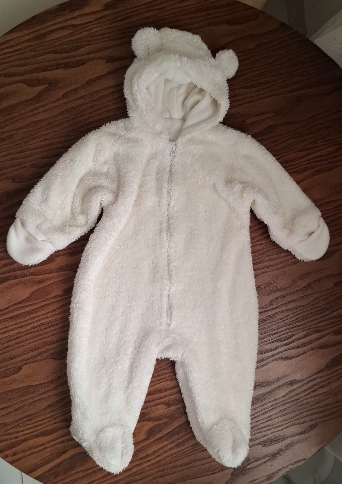 🤍 Combinaison pilote bébé unisexe – Écru | 68 cm