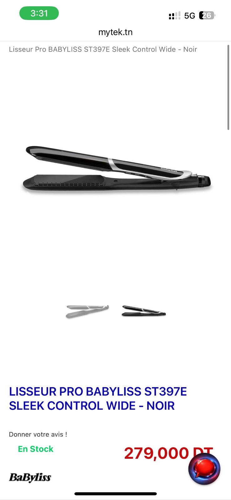 Plaque babyliss