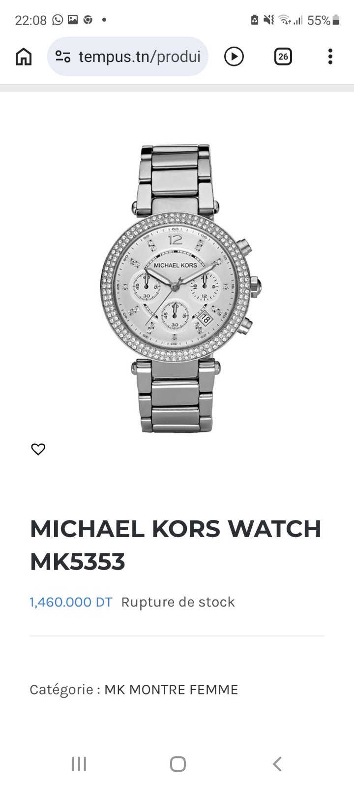 Montre Mk authentique
