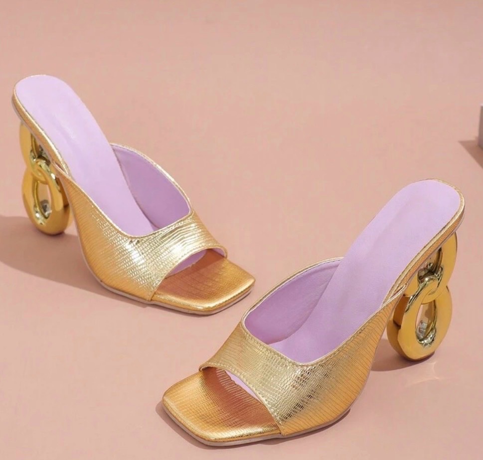 Mules doree a talin chaine 