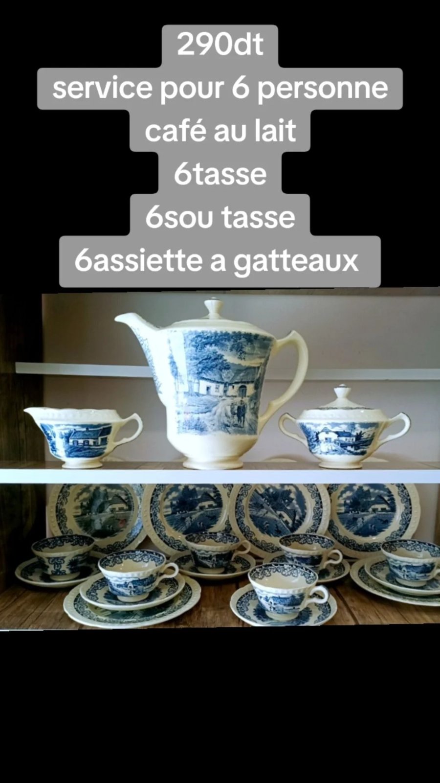 Service anglais cafe au lait pour 6 personne