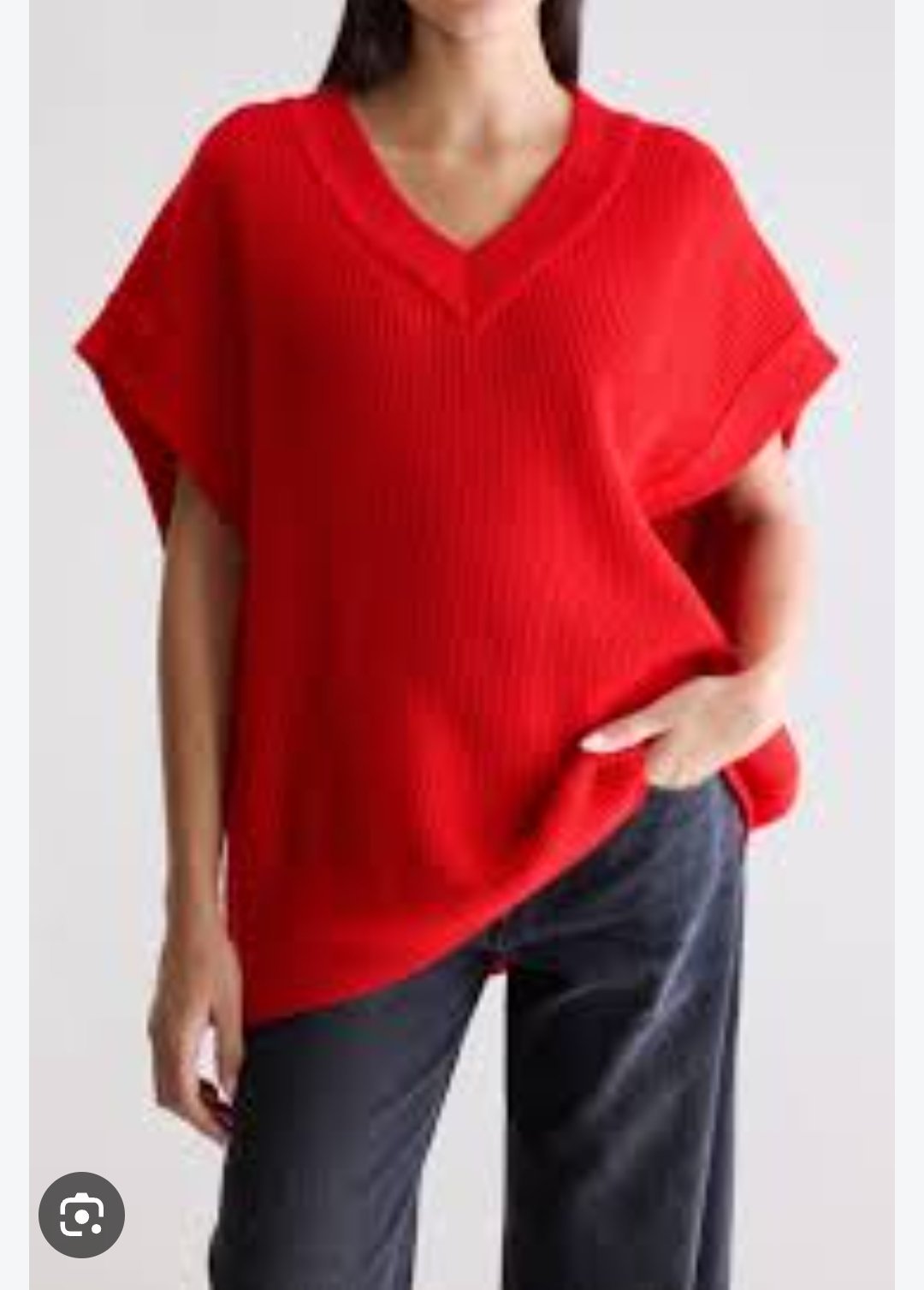 Débardeur en laine rouge taille oversize 