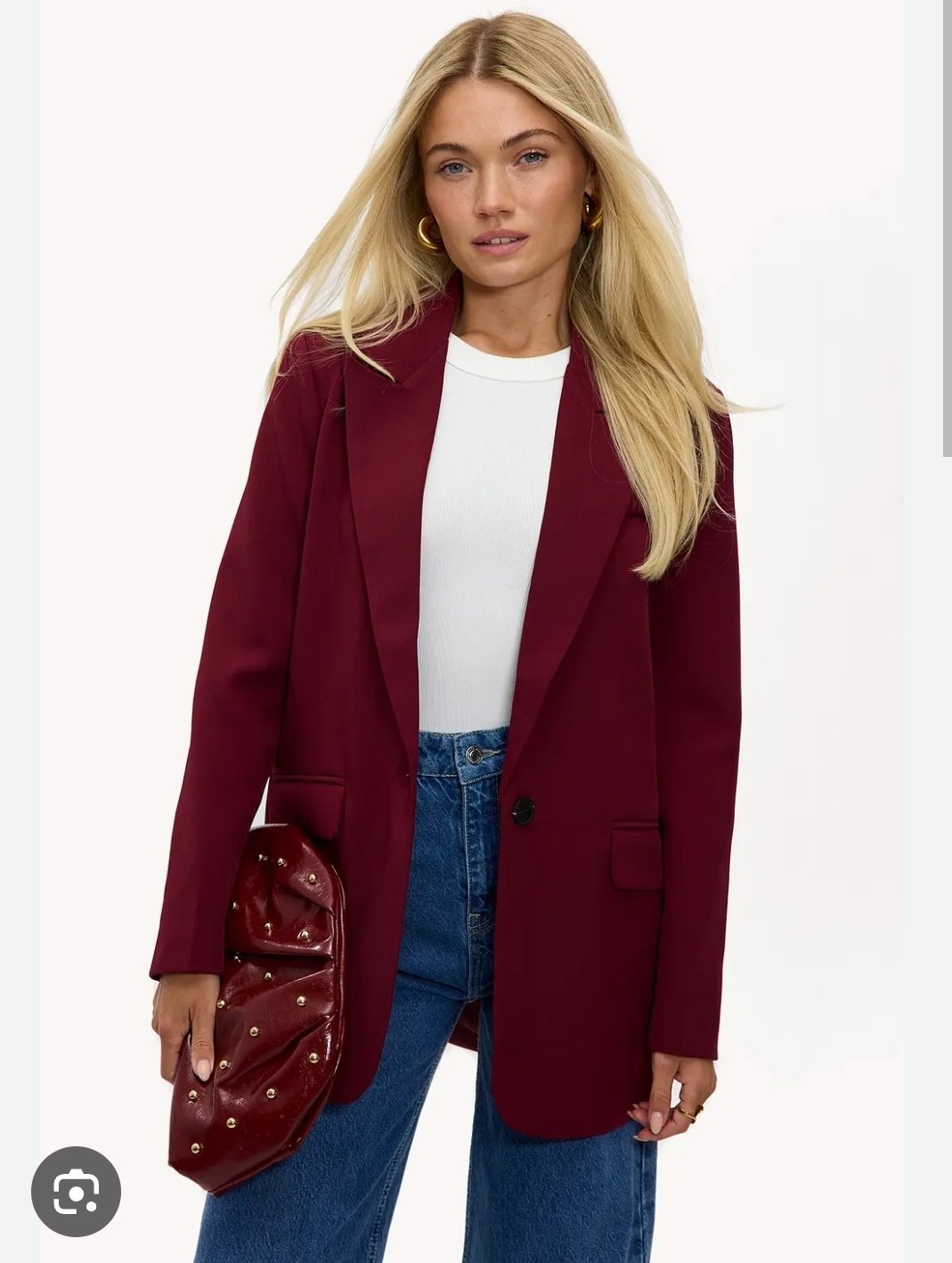 Blazer bordeau tendance 4 boutons oversize 