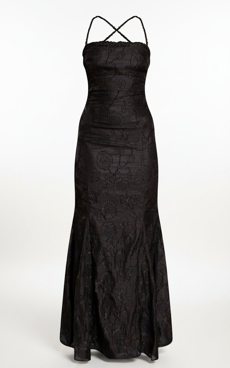 Robe longue prettylettilthing soirée très chic en noir