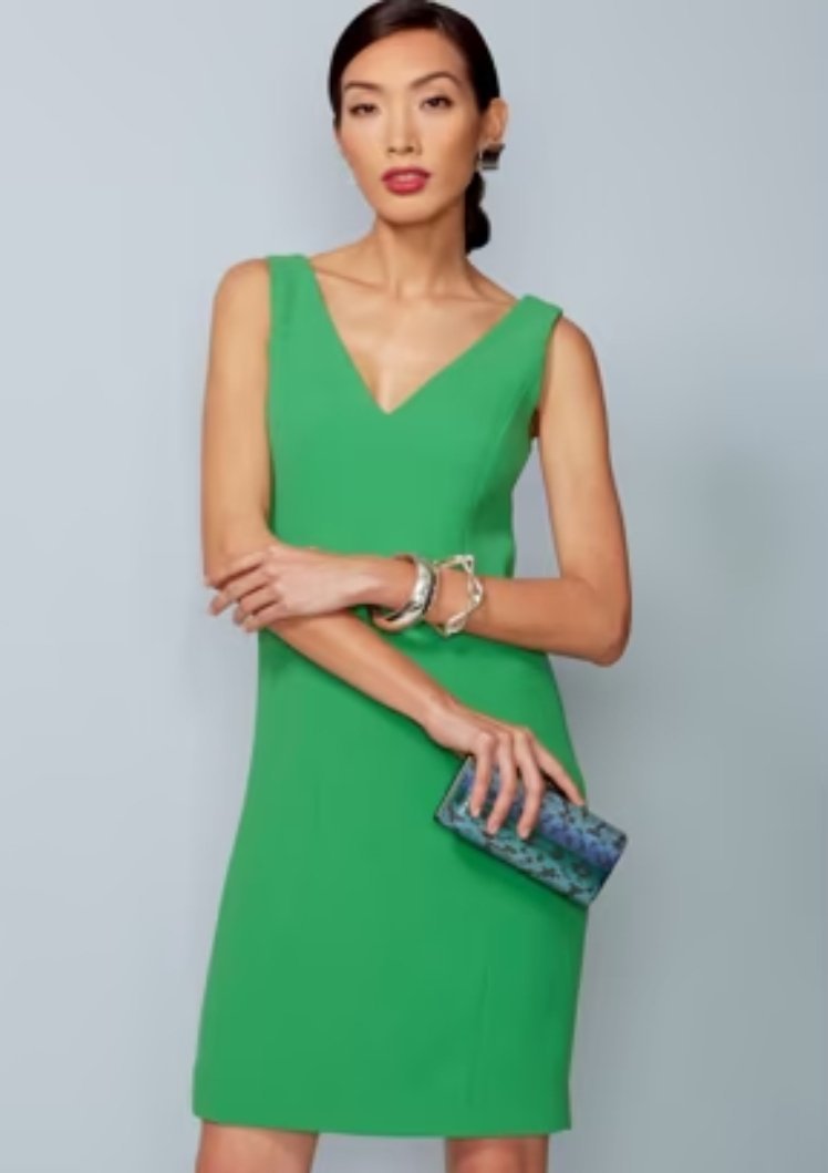 Robe Mango vert emraude col v très chic taille M