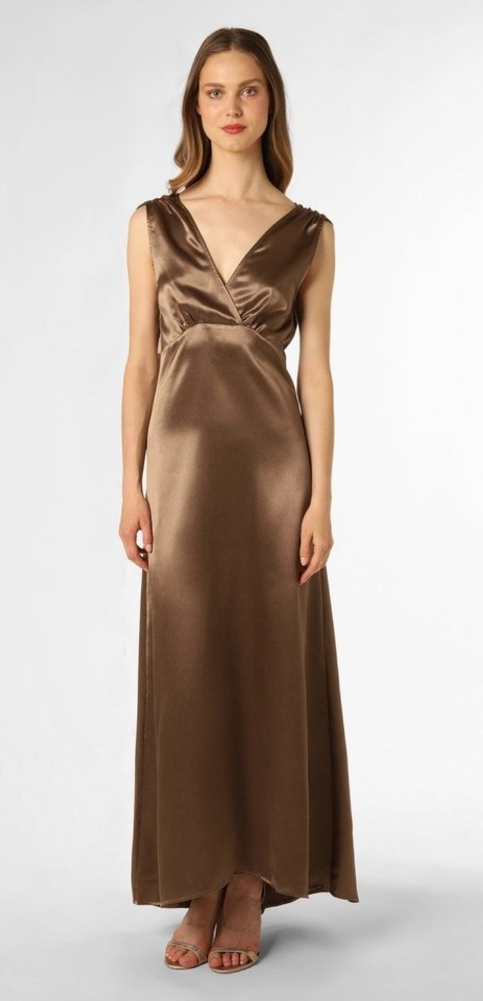 Robe soirée de la marque vila longues en bronze satinée 