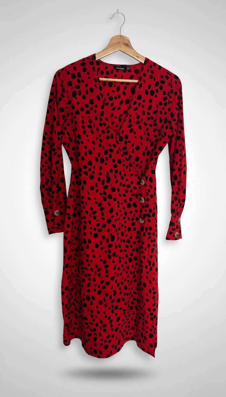 Robe est une robe midi boutonnée à imprimé dalmatien 