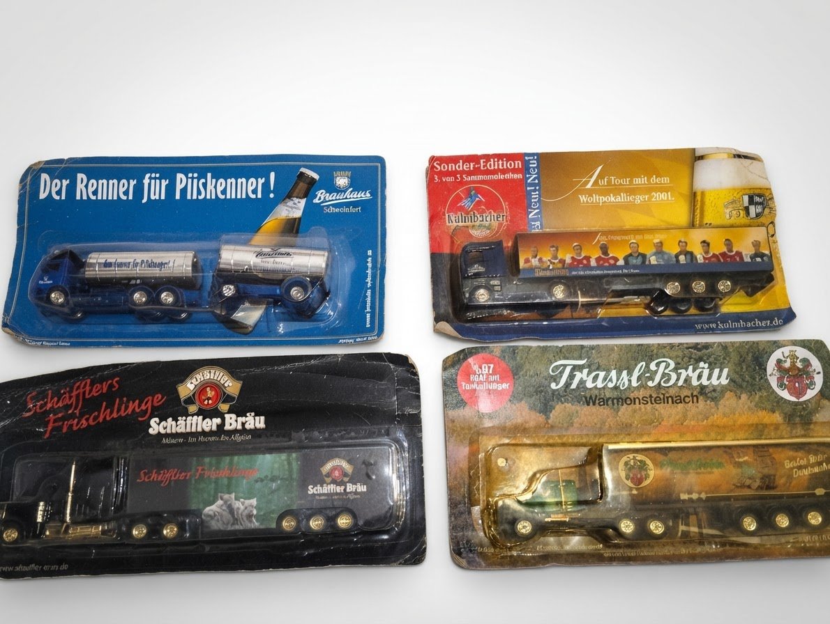 Lot de 4 Miniatures Camions de Brasserie Allemande