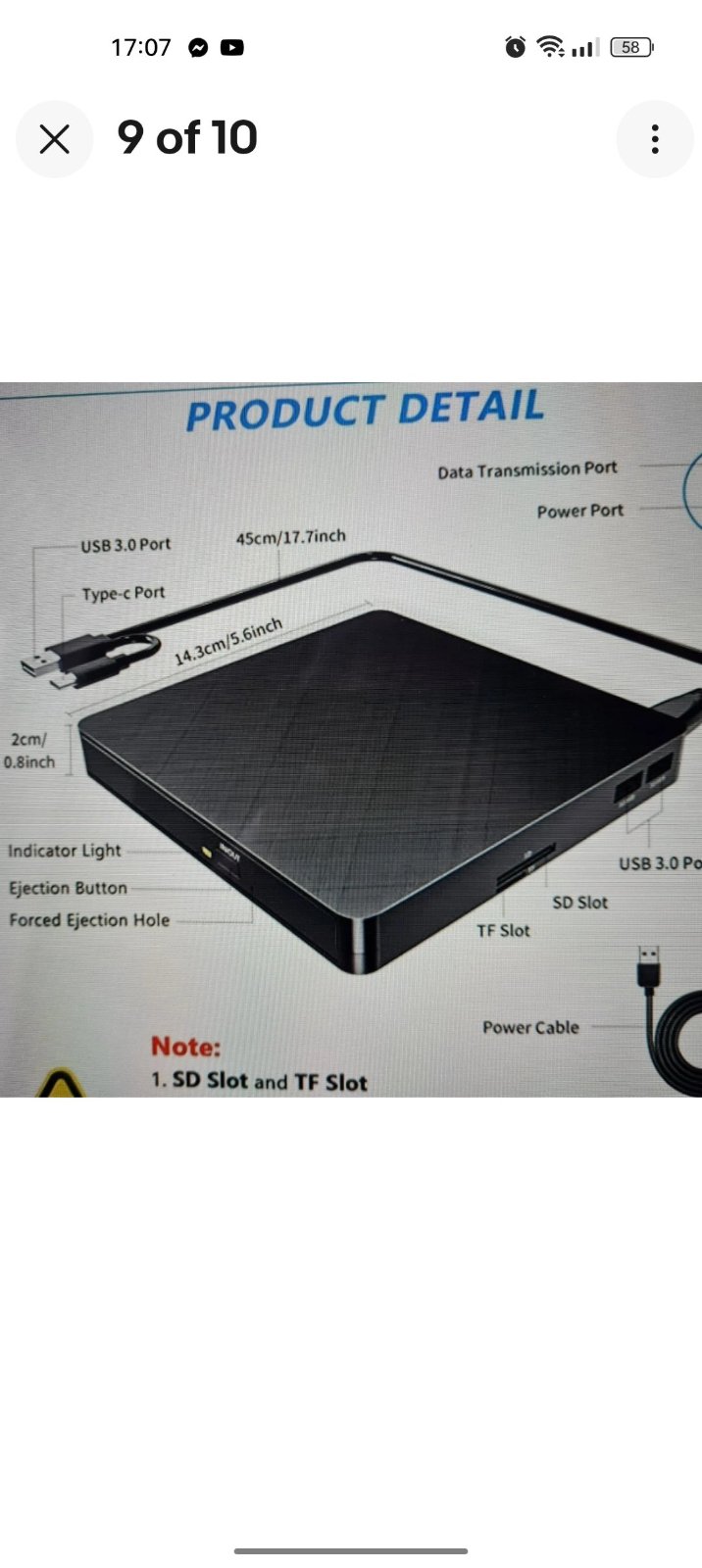 Lecteur CD Externe + Hub 