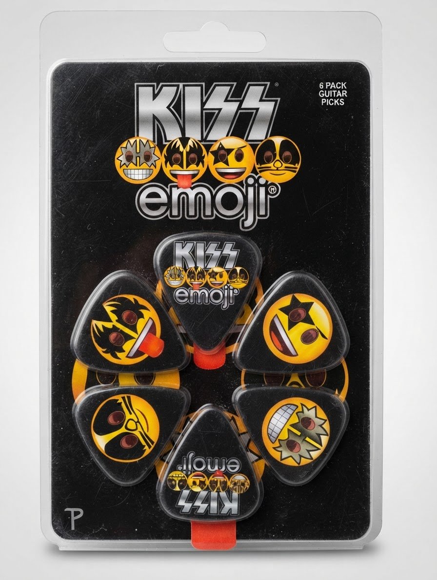 Médiators Guitare KISS Emoji – Pack de 6 🎸