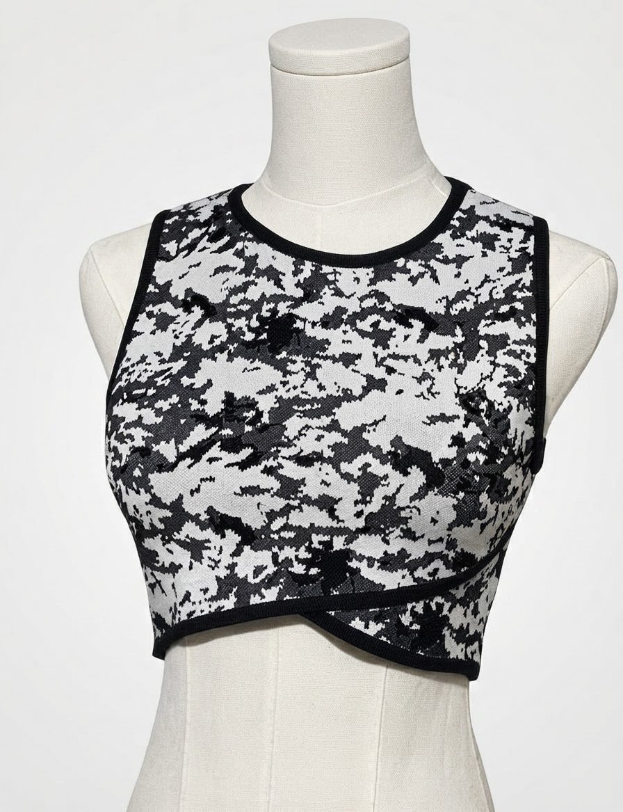 Top blanc et noir