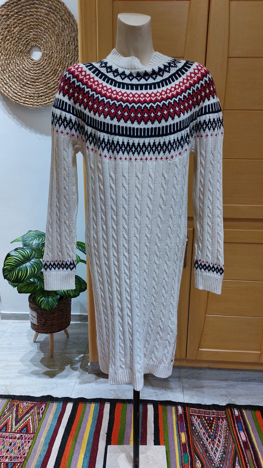  Robe pull en maille de style scandinave,