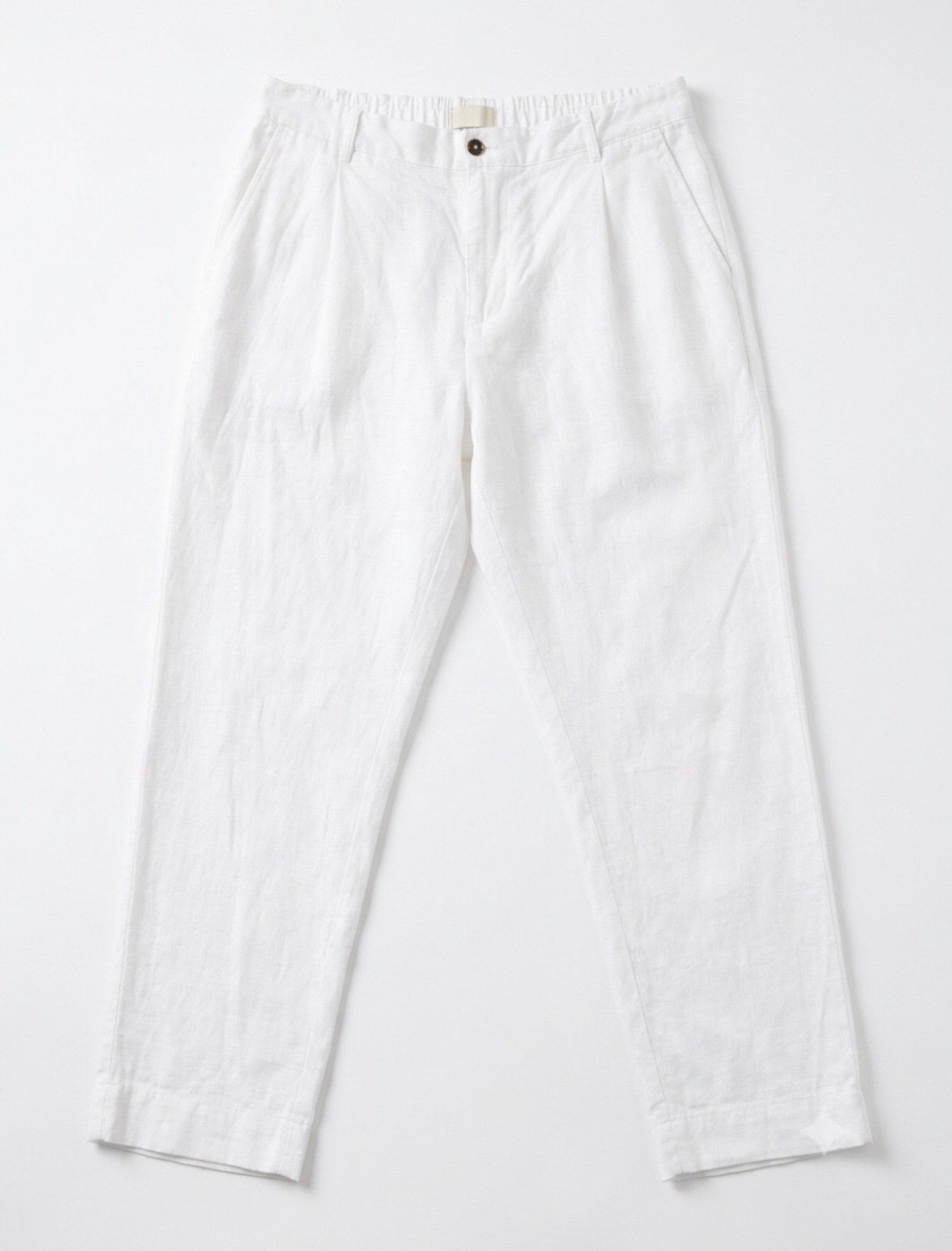 Pantalon HAPS Hugo Boss Lin Blanc Taille élastiquée - Original