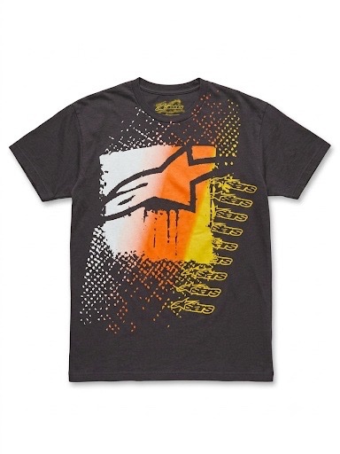 T-shirt Homme ALPINESTARS M Gris Logo Racing Orange