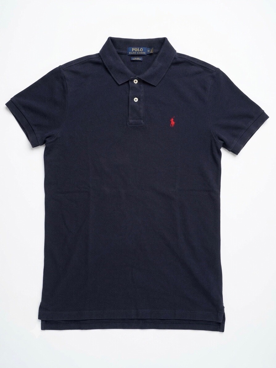 Polo Homme RALPH LAUREN M Bleu Marine Logo Rouge Classique