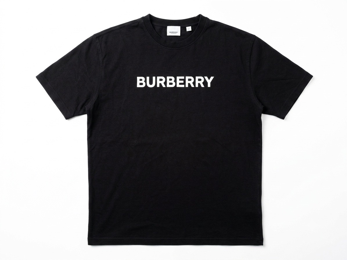 T-shirt Homme BURBERRY LONDON L Noir Logo Oversize 100% Coton