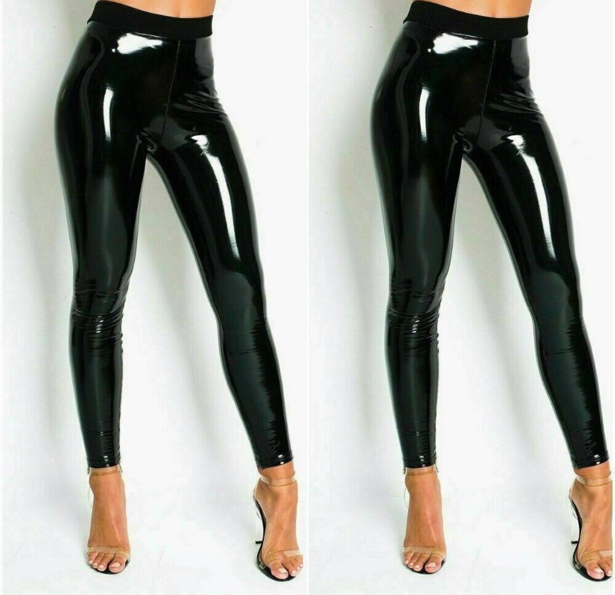 Legging Tezenis Effet Vernis Noir Taille Haute - Original
