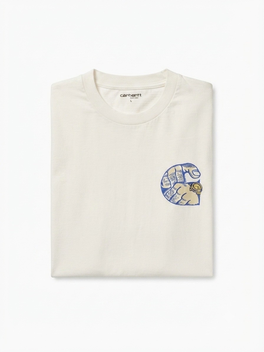 T-shirt Homme CARHARTT WIP L Ecru "Your Time Is Up"