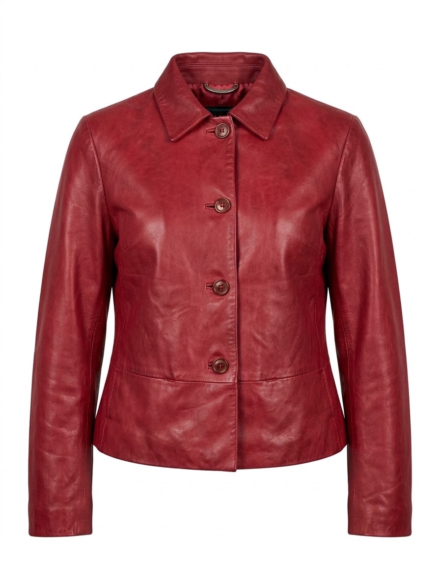 Titre: Veste Cuir Véritable Rouge Cerise XL 42 Original CLONE Classic  Veste 100% CUIR VÉRITABLE ❤️🔥