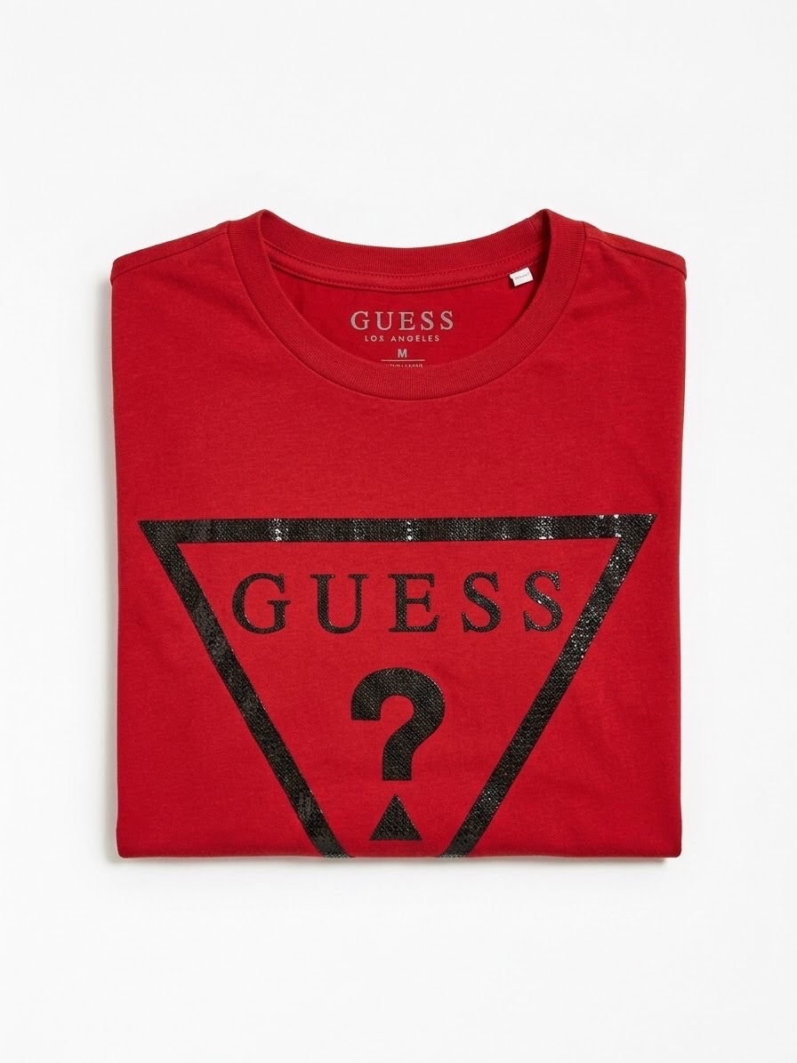 T-shirt GUESS Triangle Rouge Original Taille S