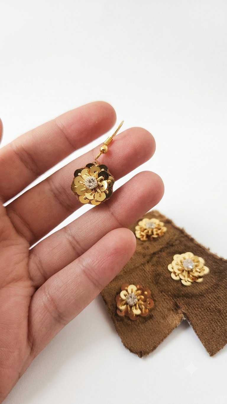Boucles d oreille fleur dor