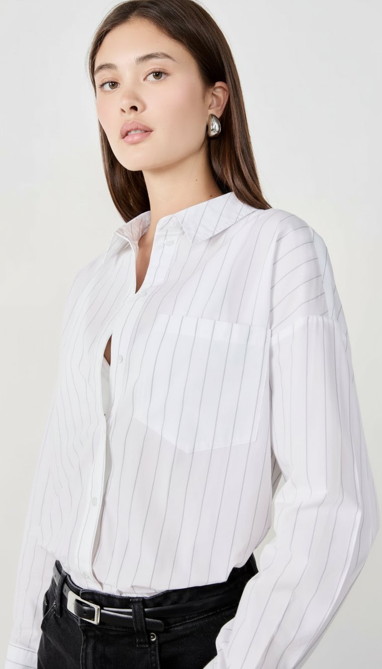 Chemise blanche à rayures