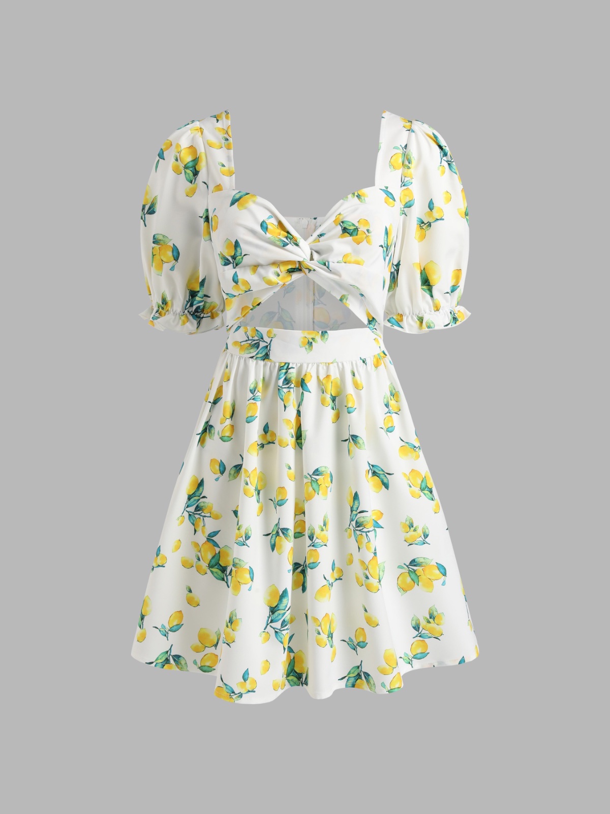 Robe Cider Blanche Imprimé Citron – XL 