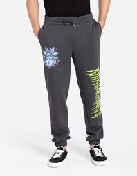 Pantalon de jogging noir avec des graphismes de Rick Sanchez de Rick and Morty