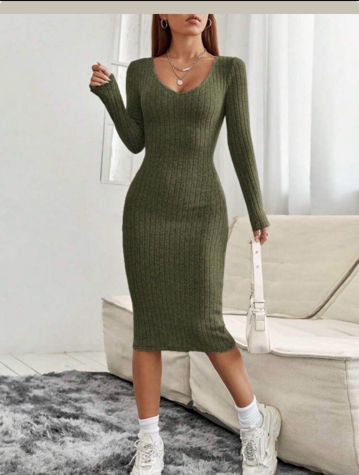 Robe moulante verte shein 