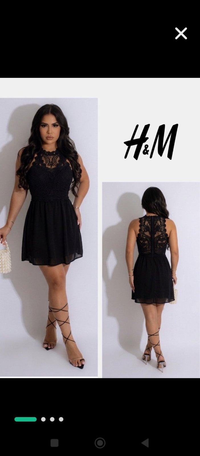 Robe noir avec dos nu en dentelle 