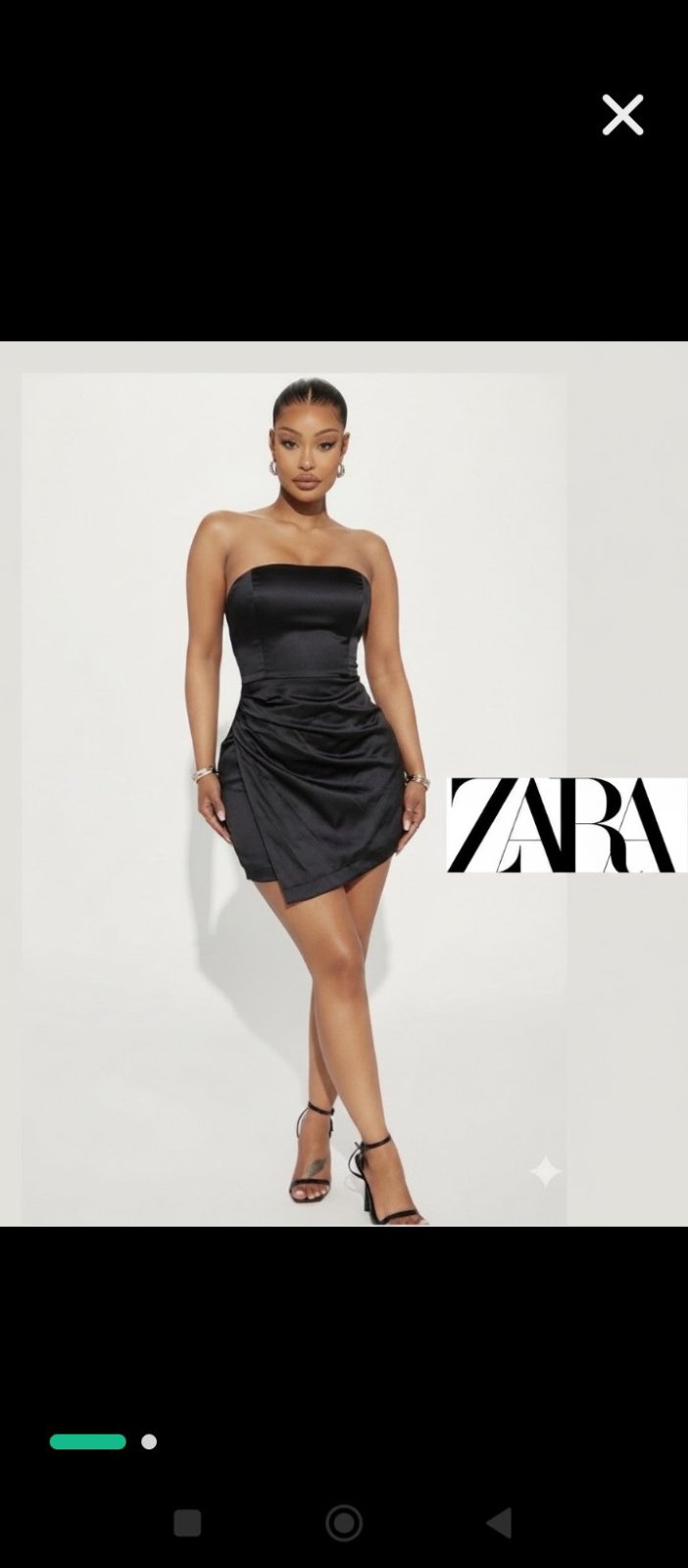 Robe noire satiné Zara