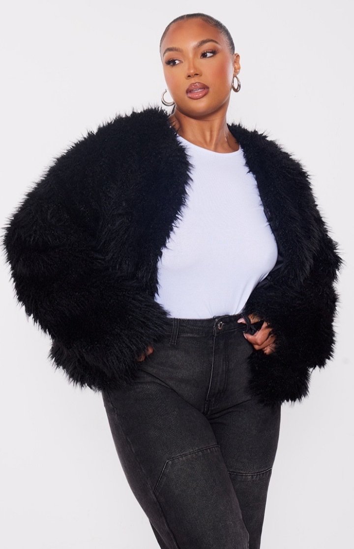 Veste fourrure noir 