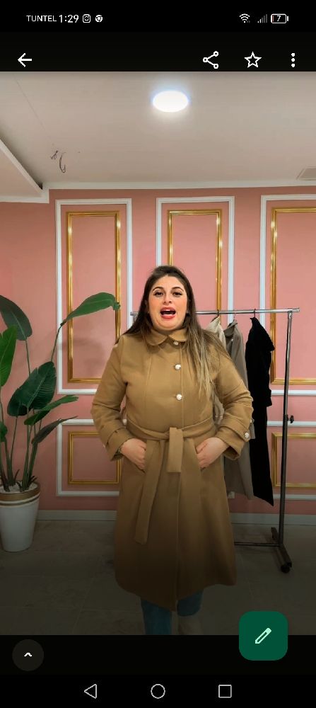Manteau cachemire caramel