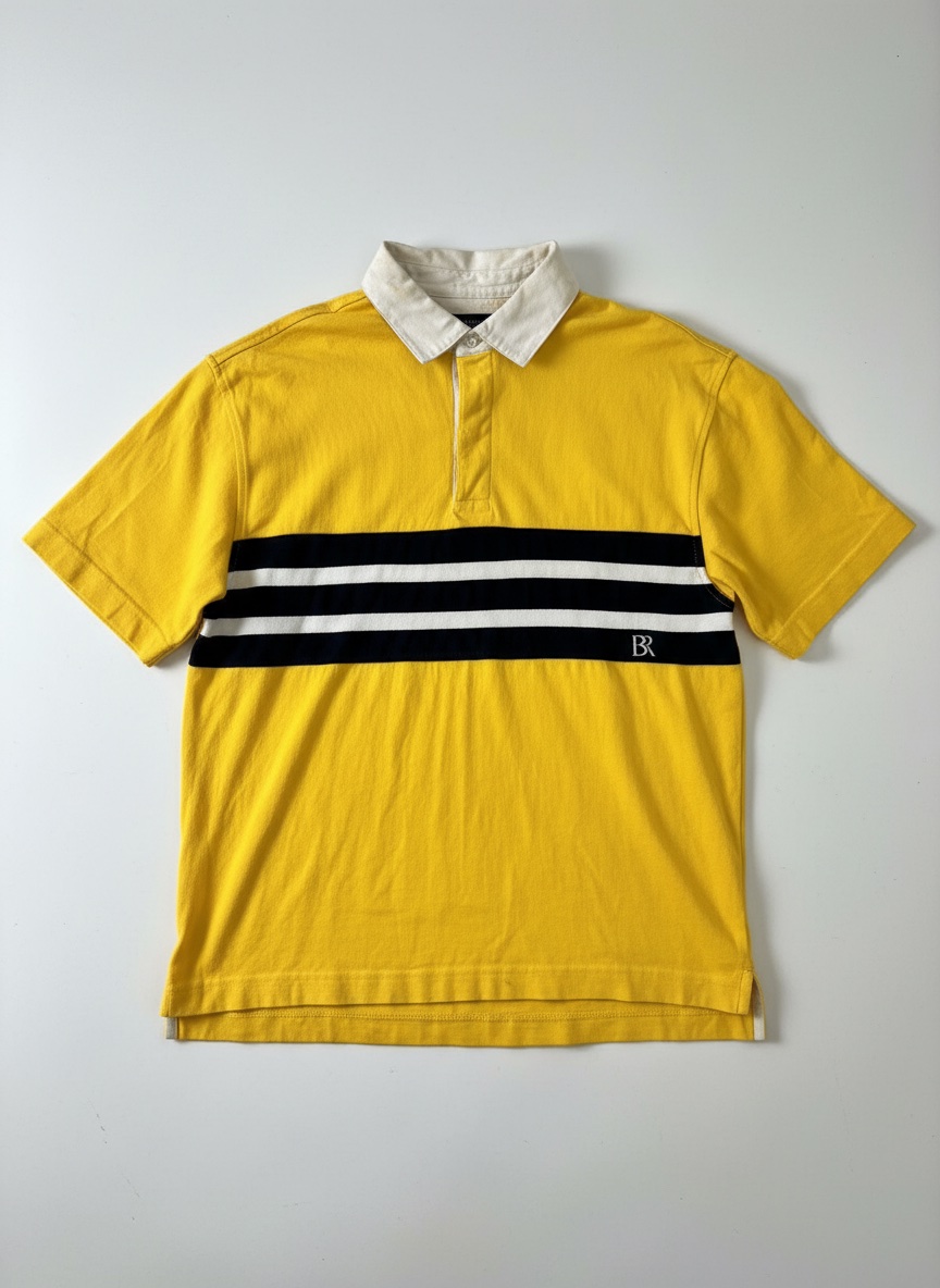 Polo Rugby Banana Republic - Jaune & Bleu Marine / M]