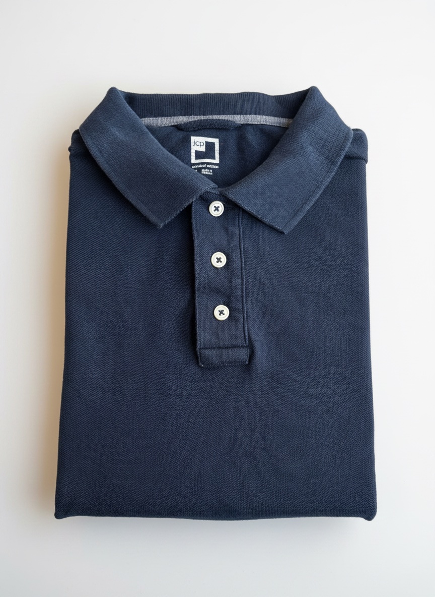 Polo JCP Combed Cotton - Bleu Marine / L]