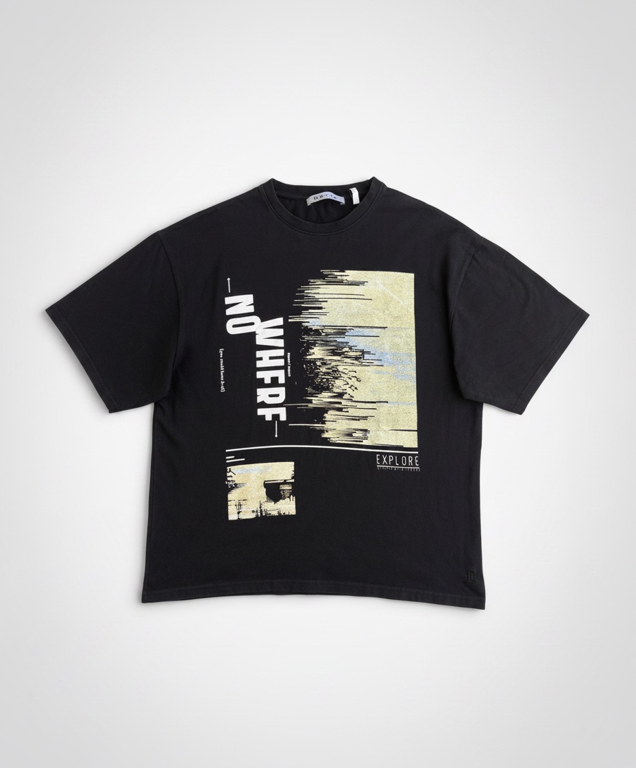T-Shirt noir "Explore" - Nu-in / S]