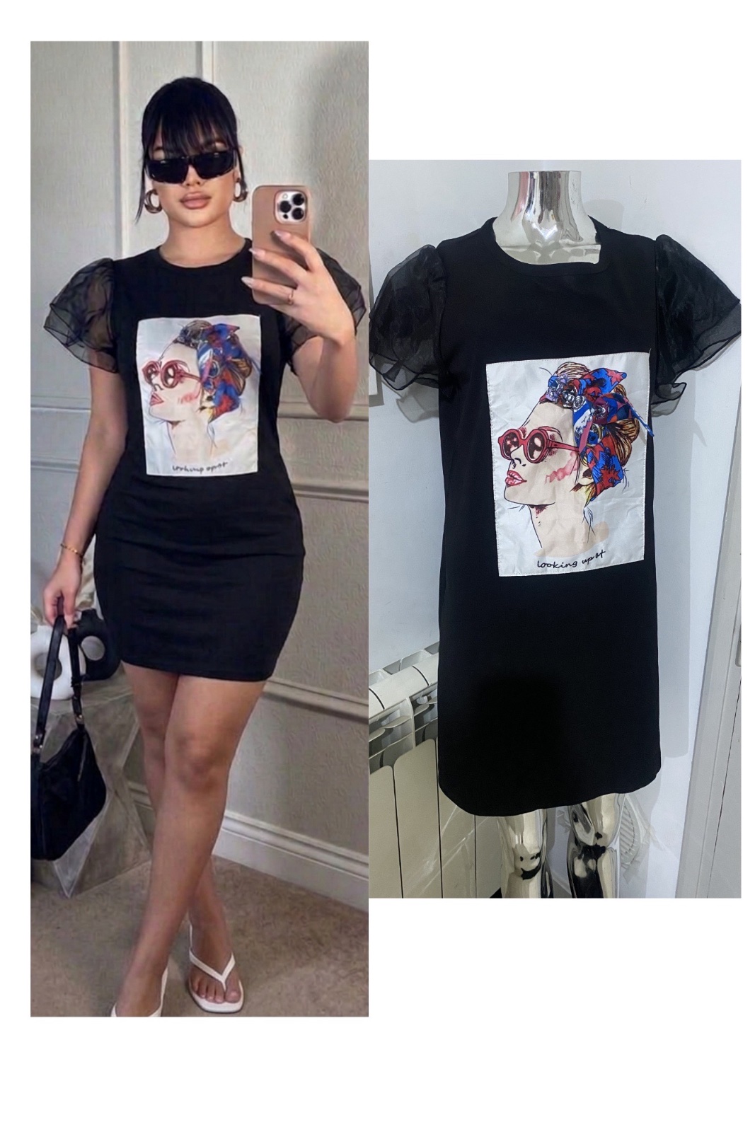 L’élégance du noir et une touche d’imprimé moderne. 👗🎨 Coup de cœur assuré !