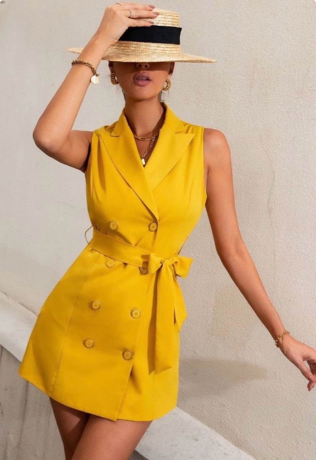 Robe blazer sans manches 💛💛