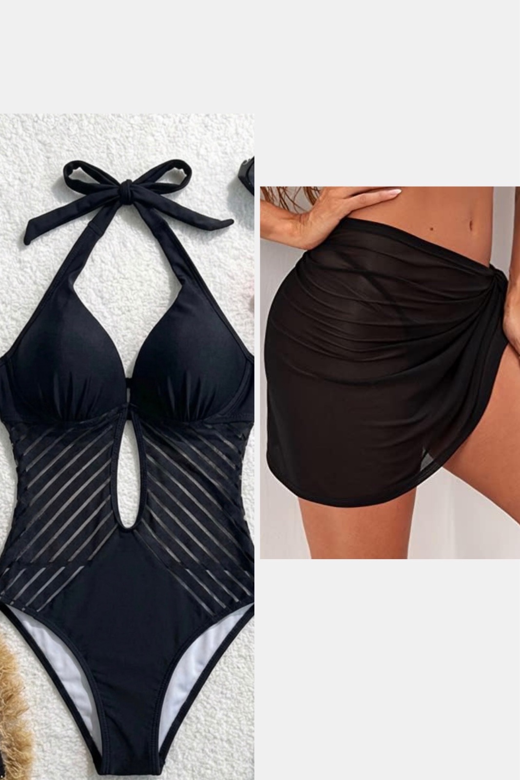 Maillot de Bain 1 Pièce Push-Up Noir – L'Élégance Absolue ✨Avec cache maillot 