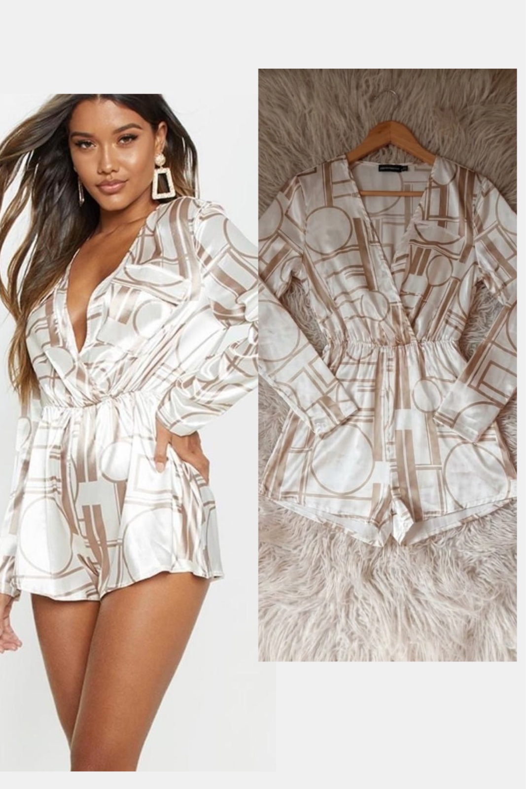 Combishort  satinée prettylittlething