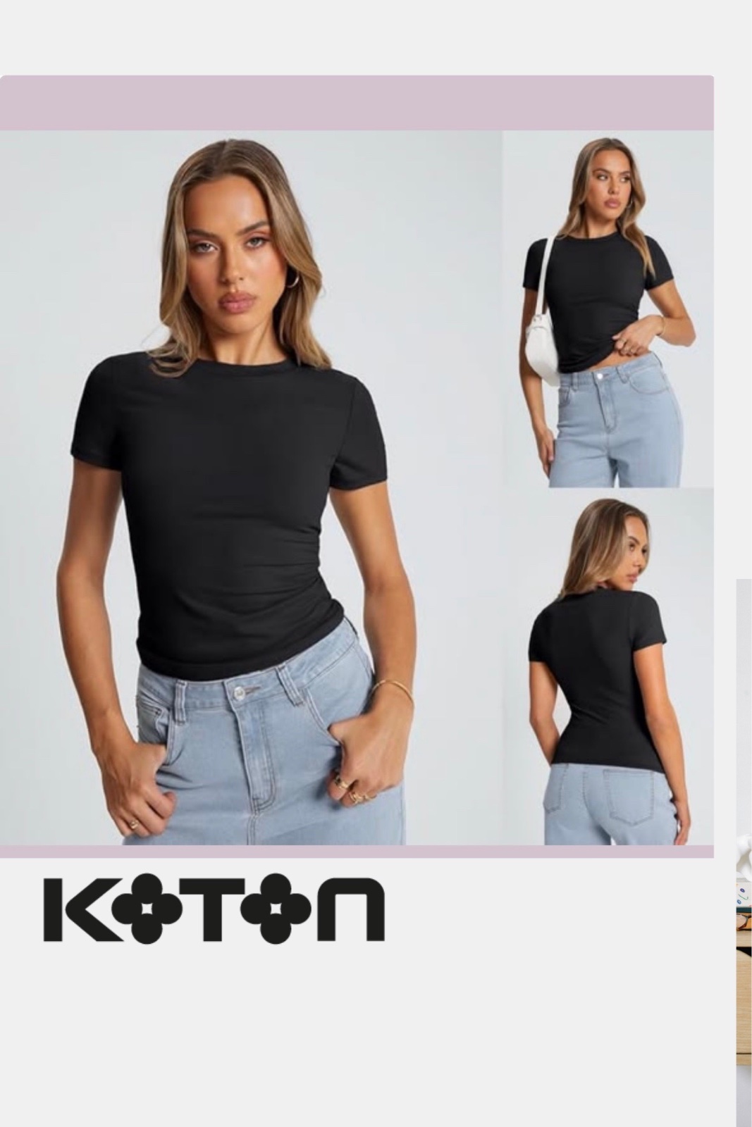 Koton tshirt basic noir 🖤🖤