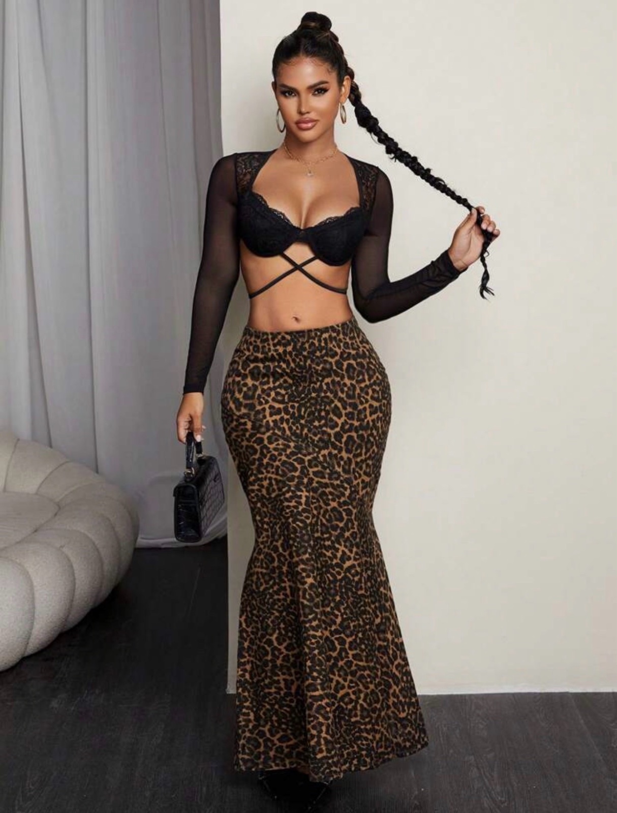 Longue jupe shein imprimé léopard 🐆🐆