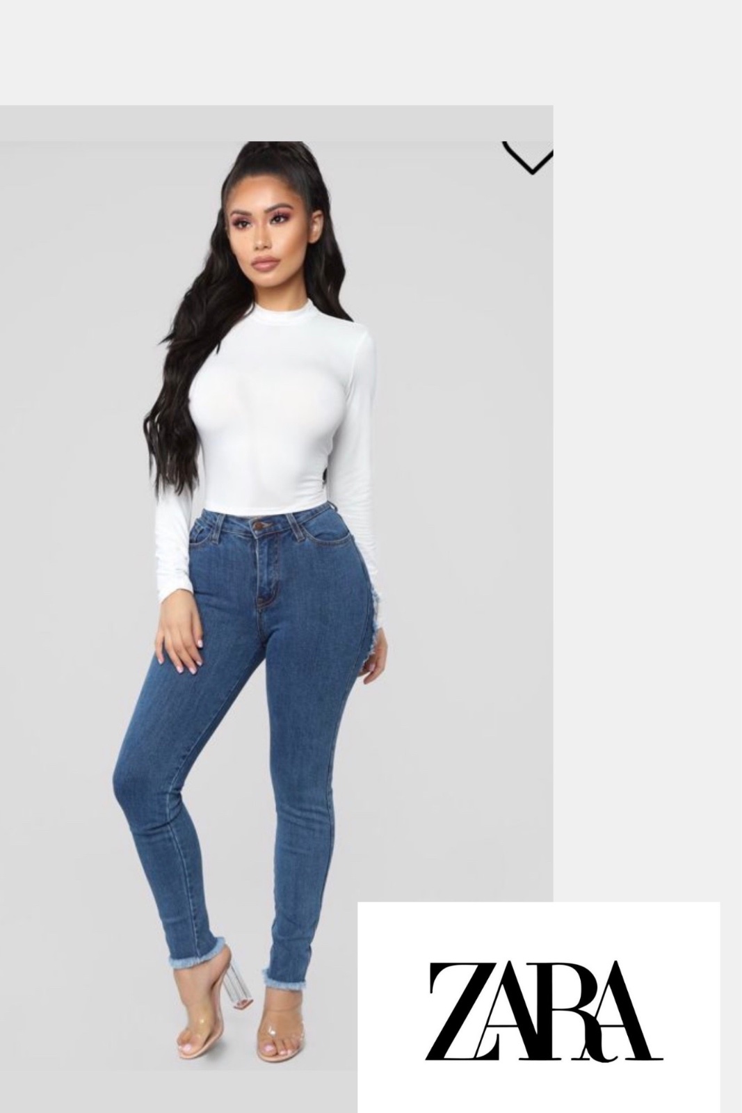 Jean Zara slim bleu avec ourlets effilochés, moderne et décontracté. ✨👖
