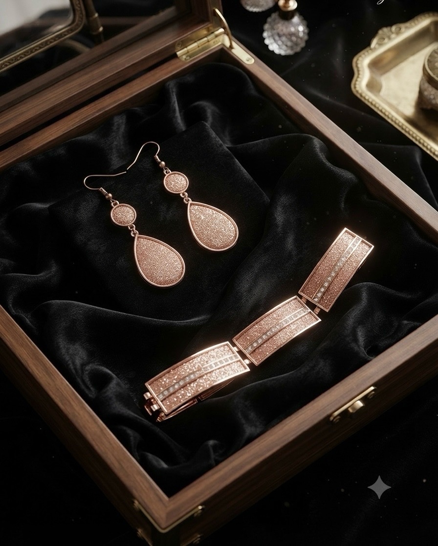 • Ensemble Chic & Lumineux : Des bijoux étincelants pour illuminer votre style au quotidien.