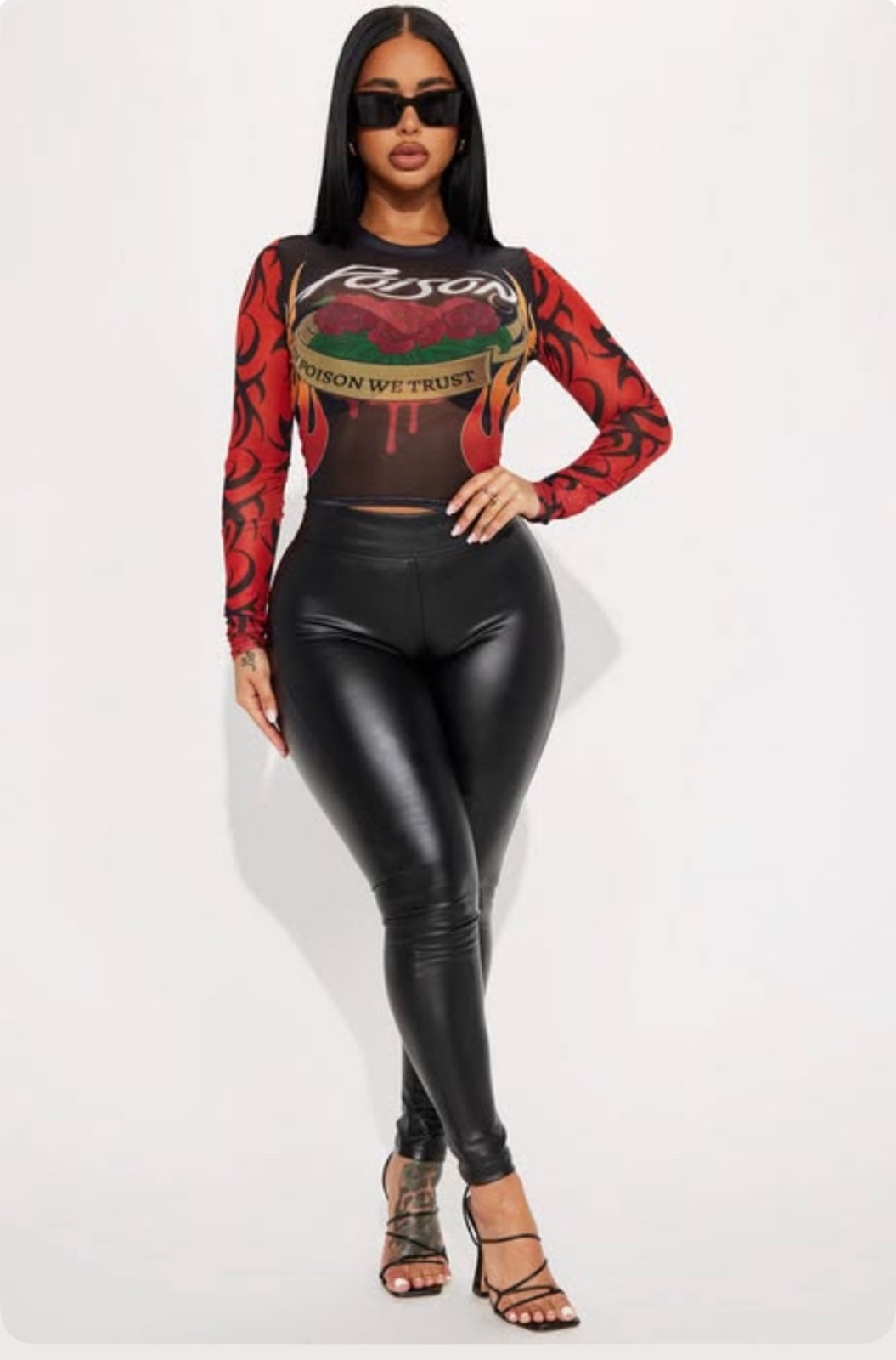 Boohoo Legging taille haute similicuir 40/42