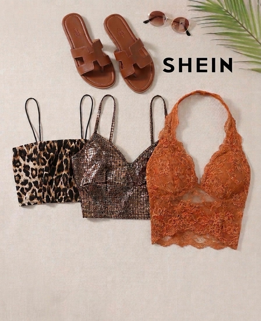3 Shein crop tops 
