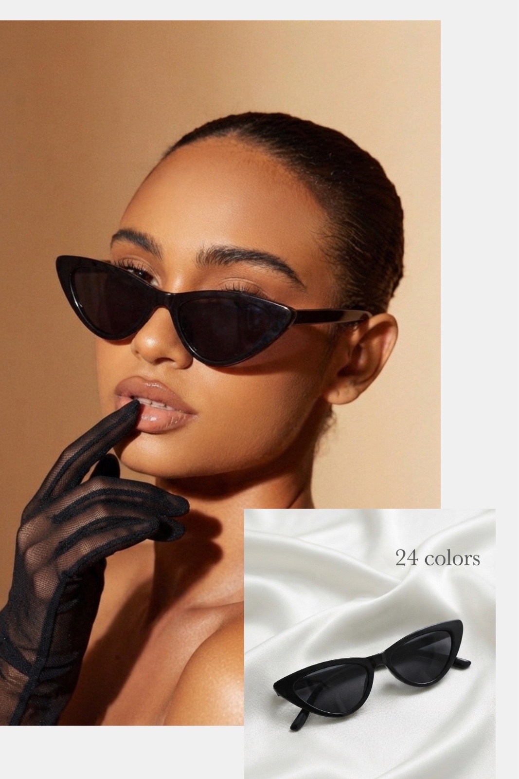 :  🕶️ Lunettes de soleil 24 Colors – Cat Eye UV400 | État neuf ✨