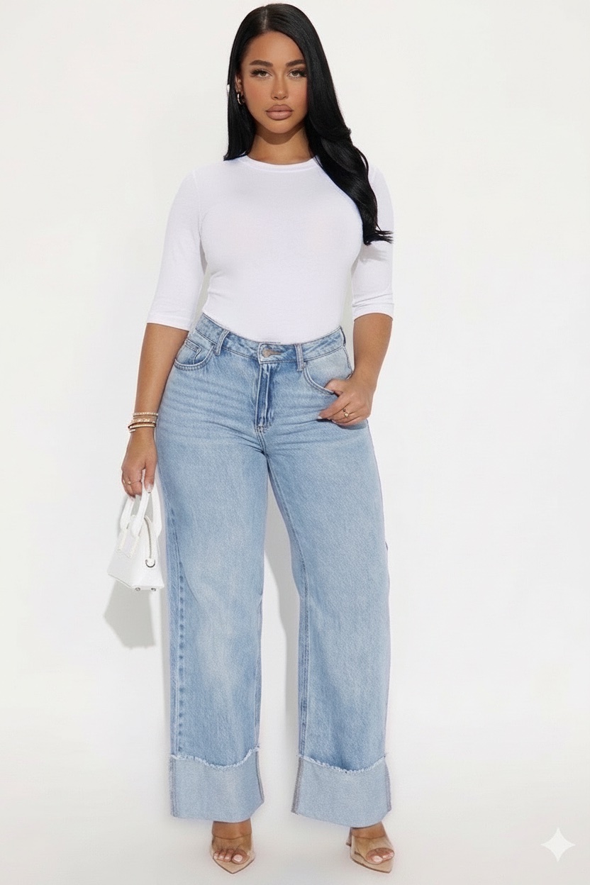 Stradivarius Pull Blanc à Manches Trois-Quarts