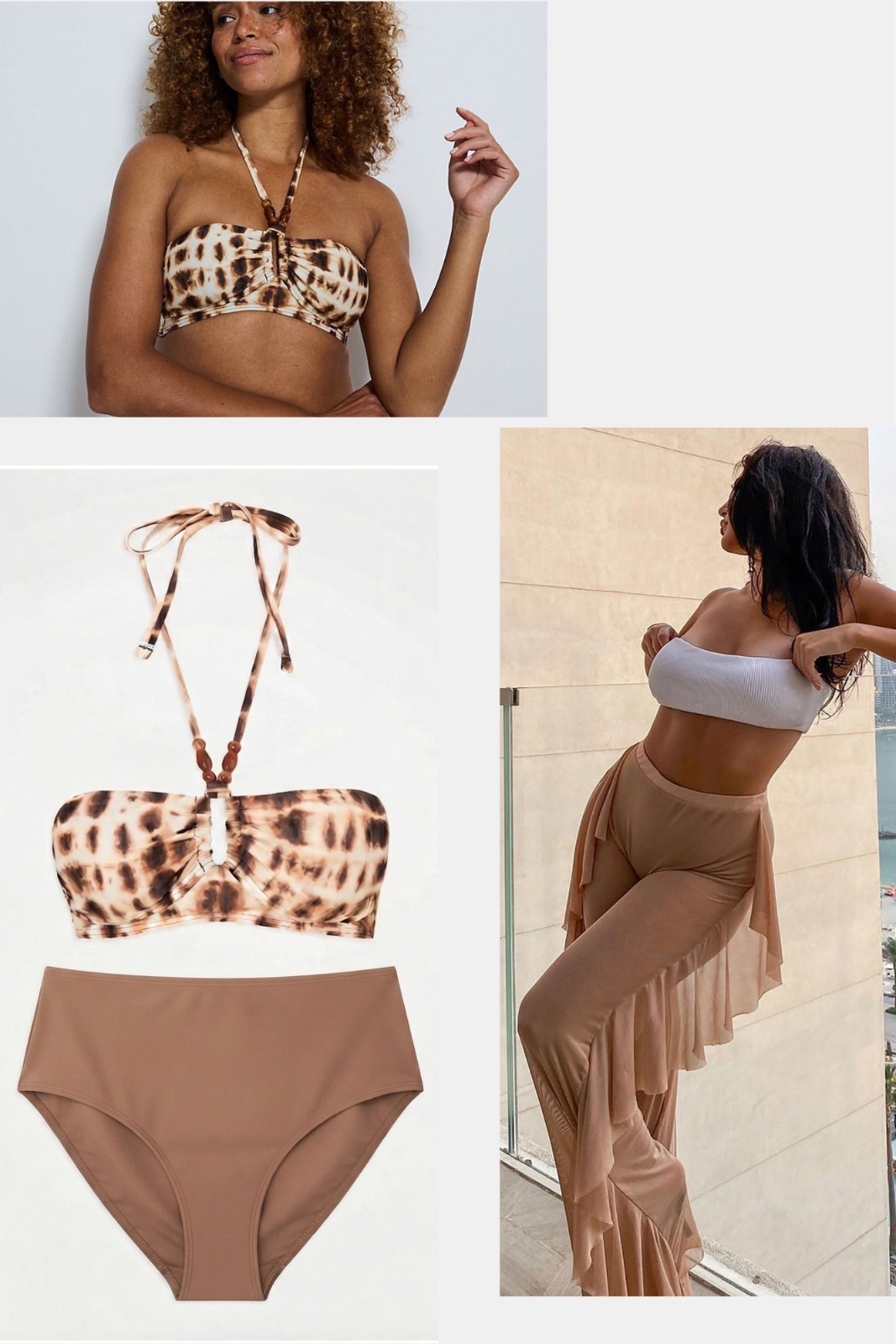 Lot bikini George avec pantalon de plage Fashion nova  en mèche 🤎🤎🤎🏖️👙 